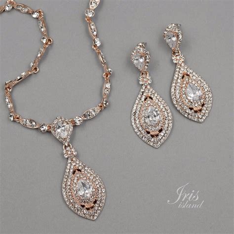 rose gold jewelry amazon|necklace earring set rose gold.